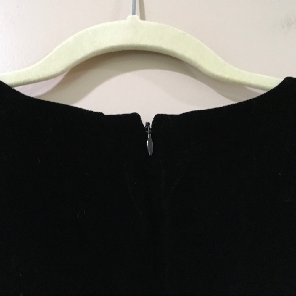 Ann Taylor Vintage 80s Embroidered Velvet Jumpsuit wide leg Black size 14 new - Picture 10 of 11